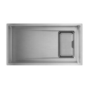 stainless steel large single bowl sink at topware kitchens