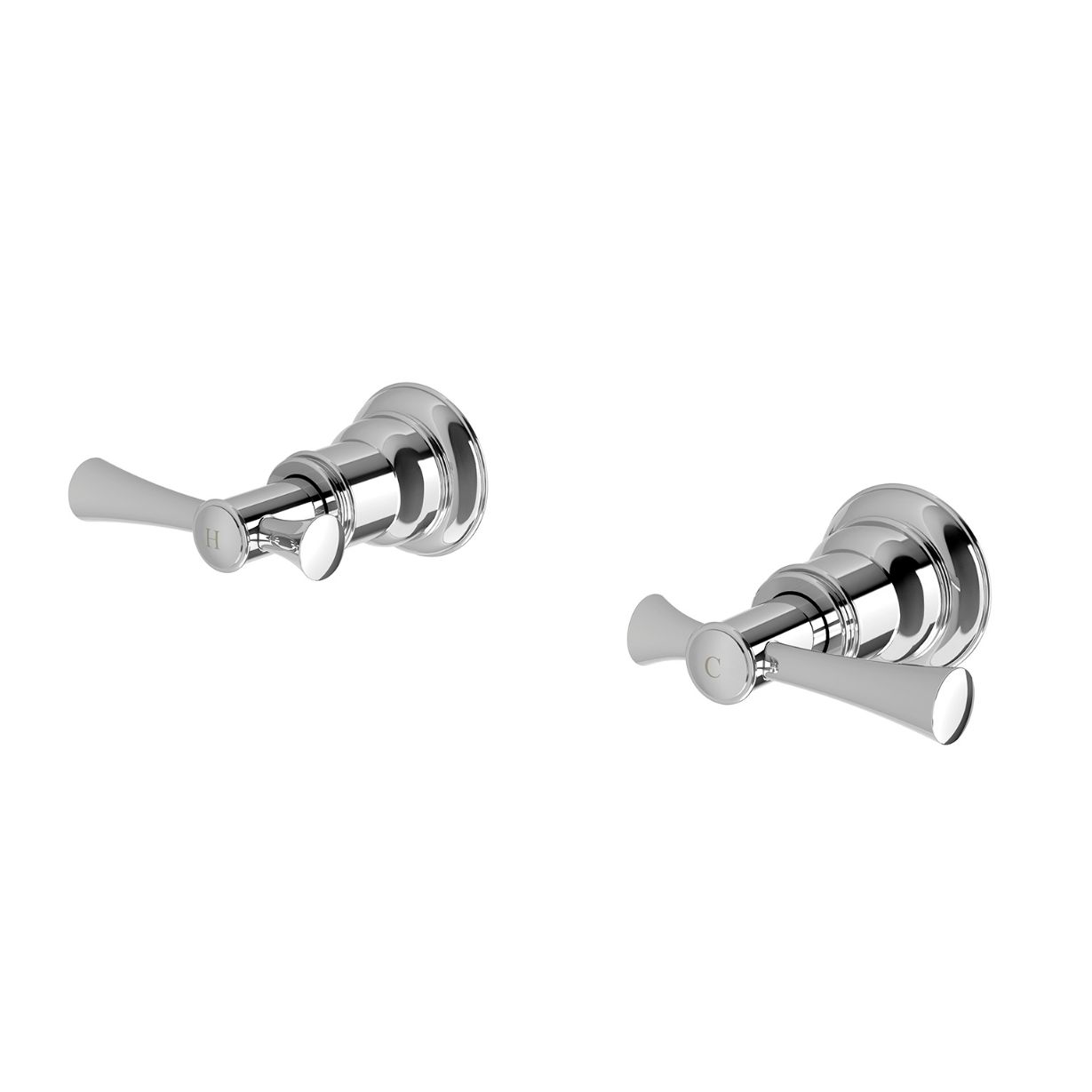 Phoenix Cromford Traditional Wall Top Assemblies - Chrome