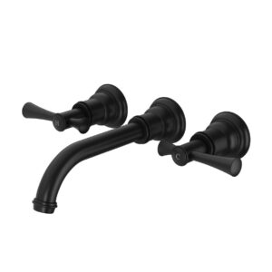 Phoenix Cromford Traditional 180mm Wall Basin / Bath Set - Matte Black
