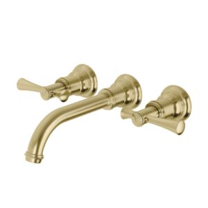 Phoenix Cromford Traditional 180mm Wall Basin / Bath Set - Brushed Gold