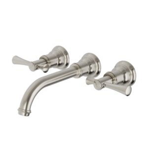 Phoenix Cromford Traditional 180mm Wall Basin / Bath Set - Brushed Nickel