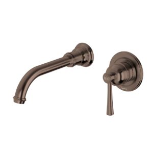 Phoenix Cromford Traditional Wall Basin / Bath Mixer Set 180mm (Complete Kit) - Brushed Bronze