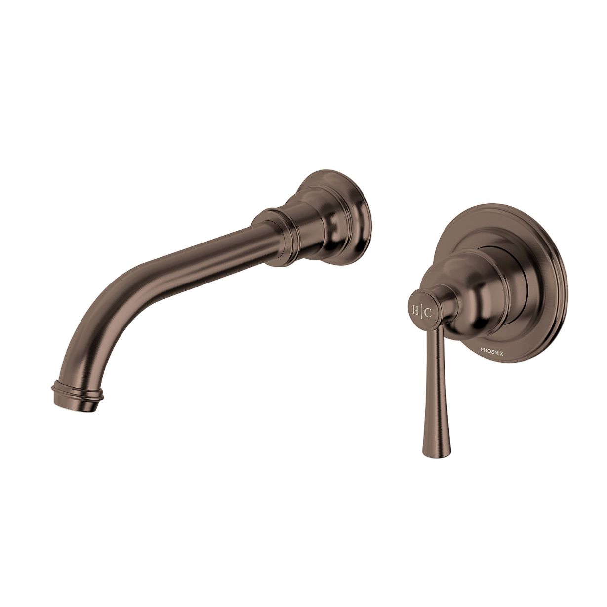 Phoenix Cromford Traditional Wall Basin / Bath Mixer Set 180mm (Complete Kit) - Brushed Bronze
