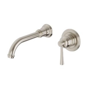 Phoenix Cromford Traditional Wall Basin / Bath Mixer Set 180mm (Complete Kit) - Brushed Nickel