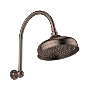 Phoenix Cromford Traditional High-Rise Shower Arm and Rose 210mm - Brushed Bronze
