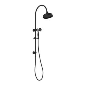 Phoenix Cromford Traditional Twin Shower 210mm Rose - Matte Black