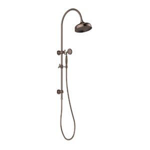 Phoenix Cromford Traditional Twin Shower 210mm Rose - Brushed Bronze