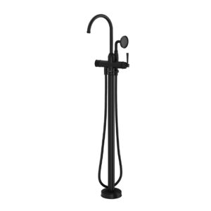 Phoenix Cromford Traditional Floor Mounted Bath Mixer with Hand Shower - Matte Black
