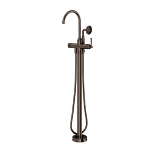 Phoenix Cromford Traditional Floor Mounted Bath Mixer with Hand Shower - Brushed Bronze