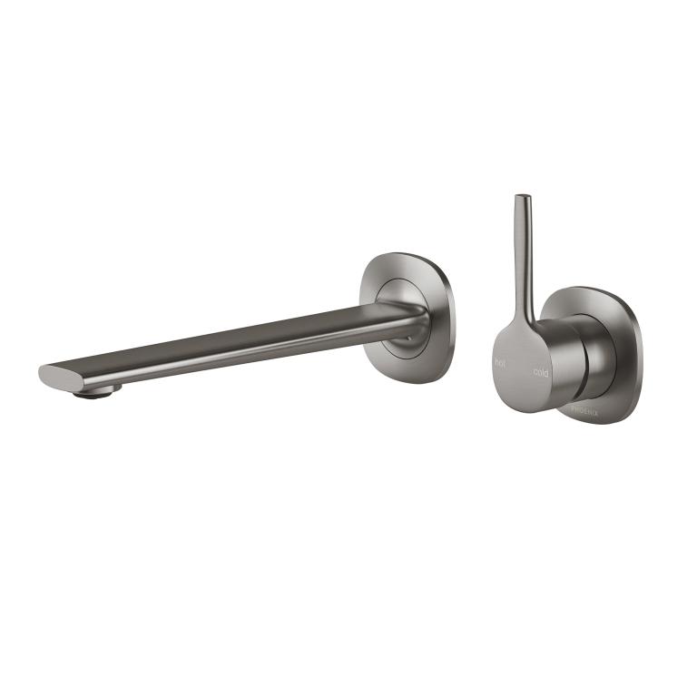 Phoenix Vask SwitchMix Wall Basin / Bath Mixer Set Pin Up (Complete Kit) - Brushed Carbon