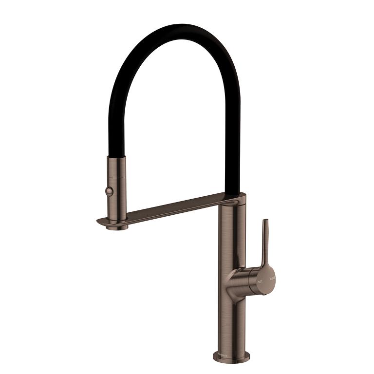 Phoenix Vask Flexible Hose Sink Mixer 200mm - Brushed Bronze