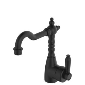 Eleanor Vintage Shepherds Crook Basin Mixer, Matte Black