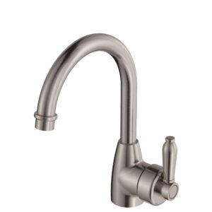 Eleanor Vintage Gooseneck Basin Mixer, Brushed Nickel
