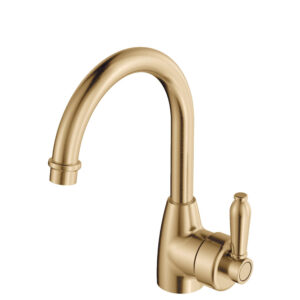 Eleanor Vintage Gooseneck Basin Mixer, Urban Brass