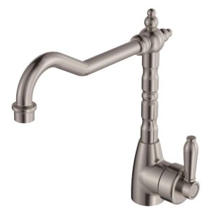 Eleanor Vintage Shepherds Crook Kitchen Sink Mixer Brushed Nickel
