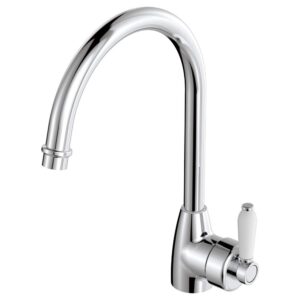 Eleanor Vintage Gooseneck Sink Mixer, Chrome / Ceramic