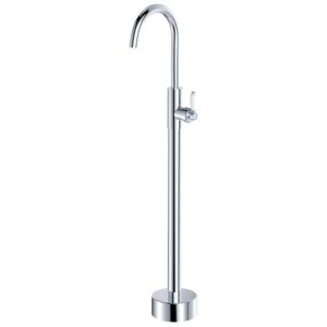Eleanor Vintage Floor Mounted Basin/Bath Mixer, Chrome / Ceramic