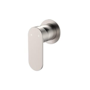 brushed nickel fienza paddle style empire shower mixer with small cover plate at topware