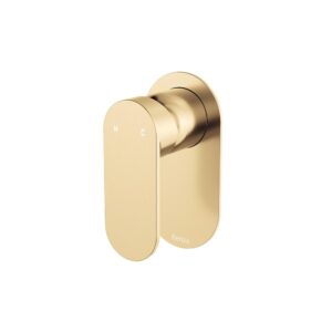 urban brass gold fienza paddle style empire shower mixer with wide oval cover plate at topware