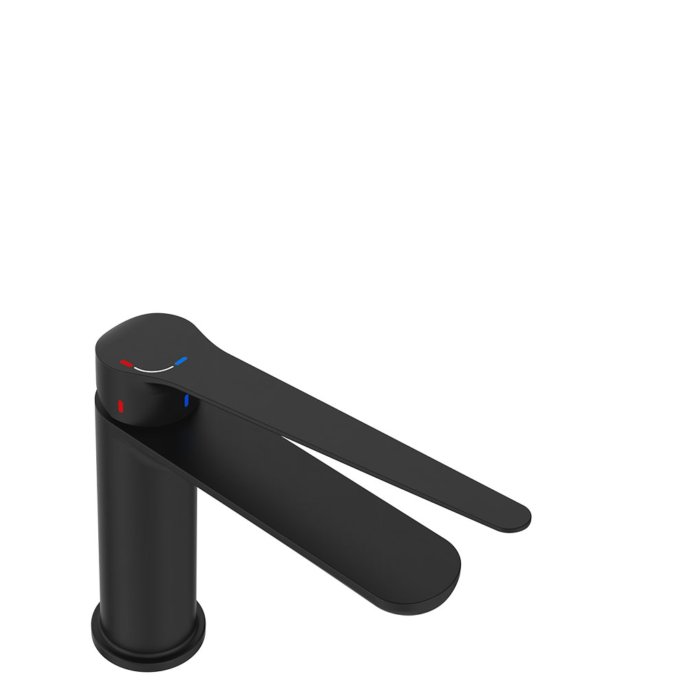 Empire Care Cold Start Extended Lever Short Basin Mixer, Matte Black - Image 2