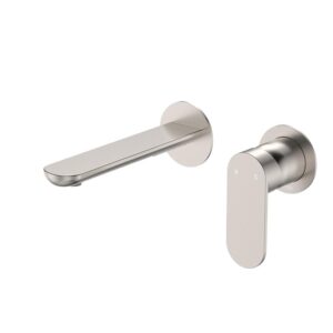 brushed nickel Fienza empire slim paddle mixer spout 2 piece combo at topware