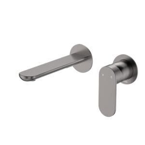 gun metal Fienza empire slim paddle mixer spout 2 piece combo at topware