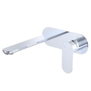 chrome Fienza empire slim paddle mixer spout combo on oval plate at topware