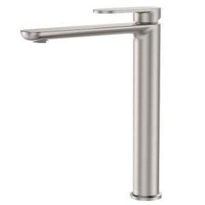 brushed nickel empire fienza tall basin mixer - cold start modern technology at topware