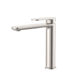 brushed nickel empire fienza mid-size basin mixer - cold start modern technology at topware