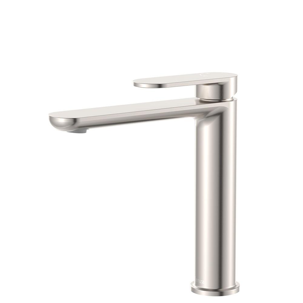 brushed nickel empire fienza mid-size basin mixer - cold start modern technology at topware