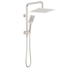 Tono Twin Half-Rail Rectangle 300*200mm Head Shower Set, Brushed Nickel