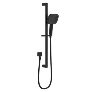 Kuro Rail Shower Soft Square Head , Matte Black