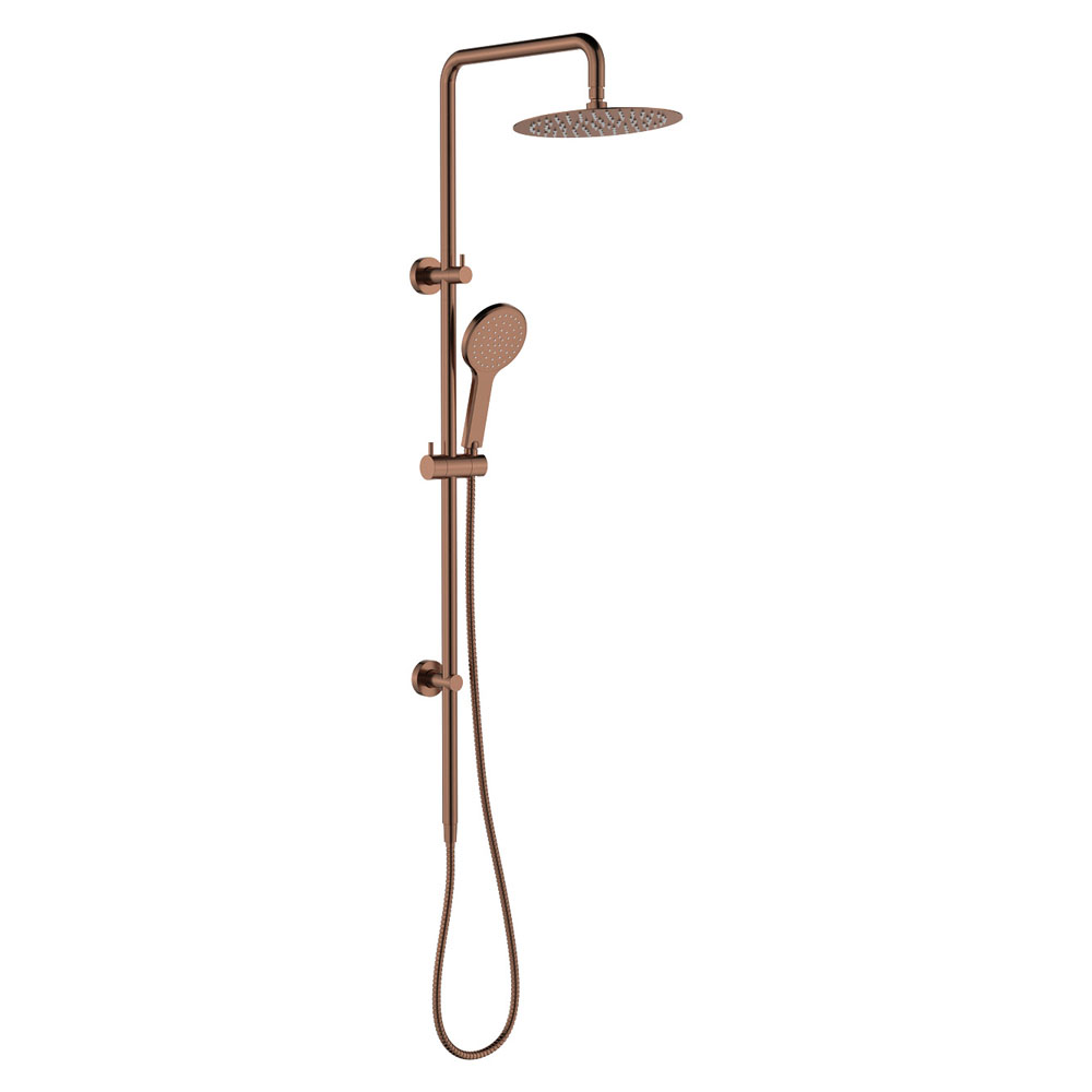 Kaya Twin 250mm head Round Shower, Brushed Copper