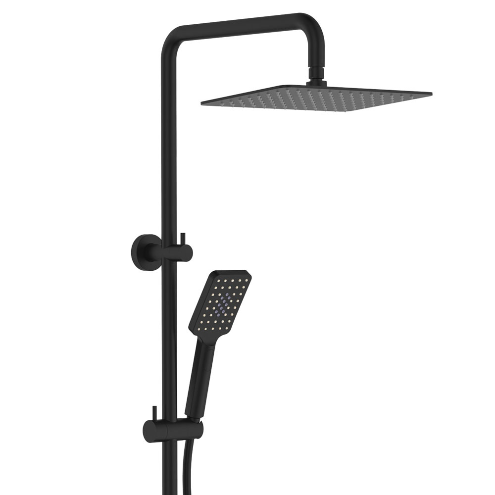 Tono Twin Rectangle 300* 200mm head Shower Set, Matte Black - Image 2