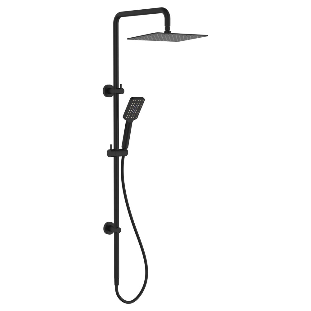 Tono Twin Rectangle 300* 200mm head Shower Set, Matte Black