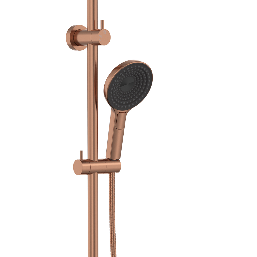 Kuro Twin Shower, Round Head, Brushed Copper - Image 2