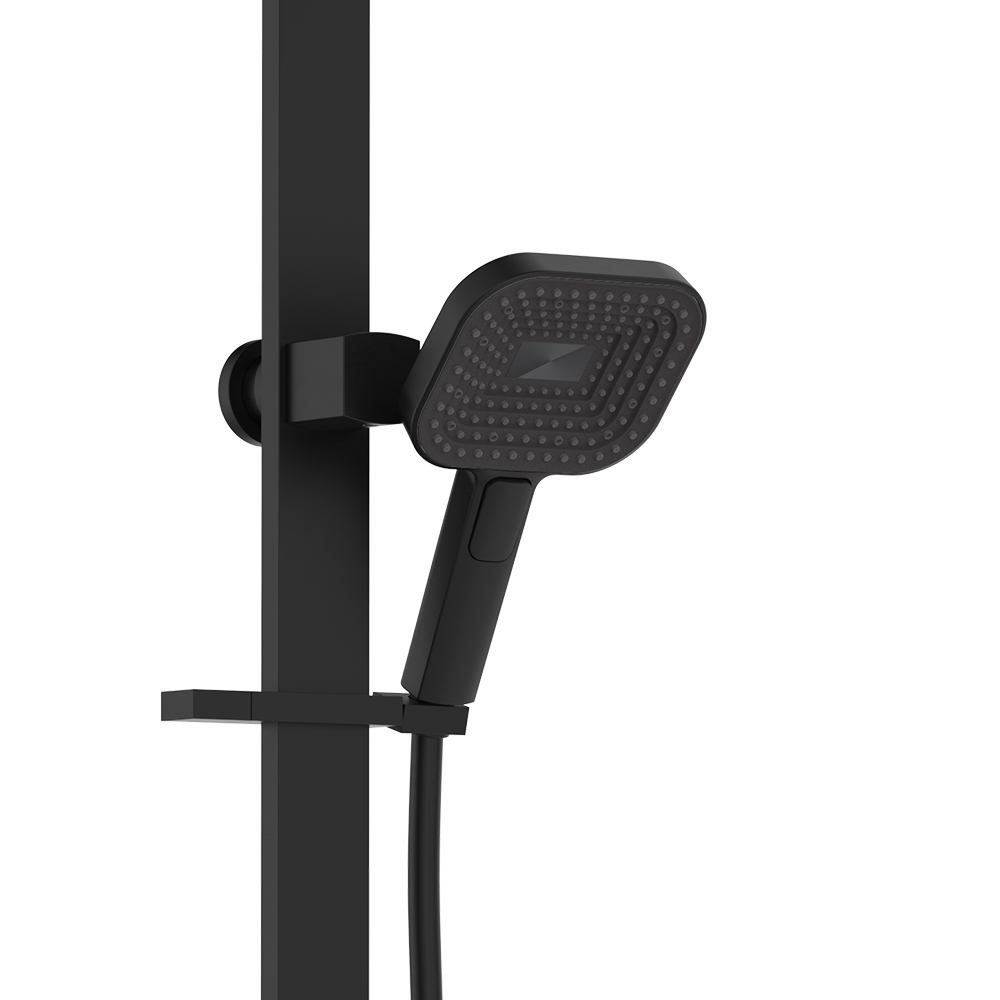 Kuro Deluxe Twin Shower Soft Rectangle Head, Matte Black - Image 2