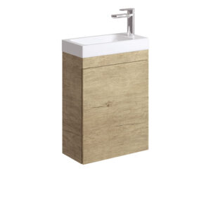 Denzel Edge 450mm Ensuite Wall-Hung Scandi Oak Vanity