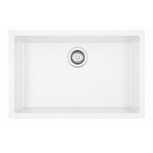 780mm large granite white single bowl sink - front view at topware