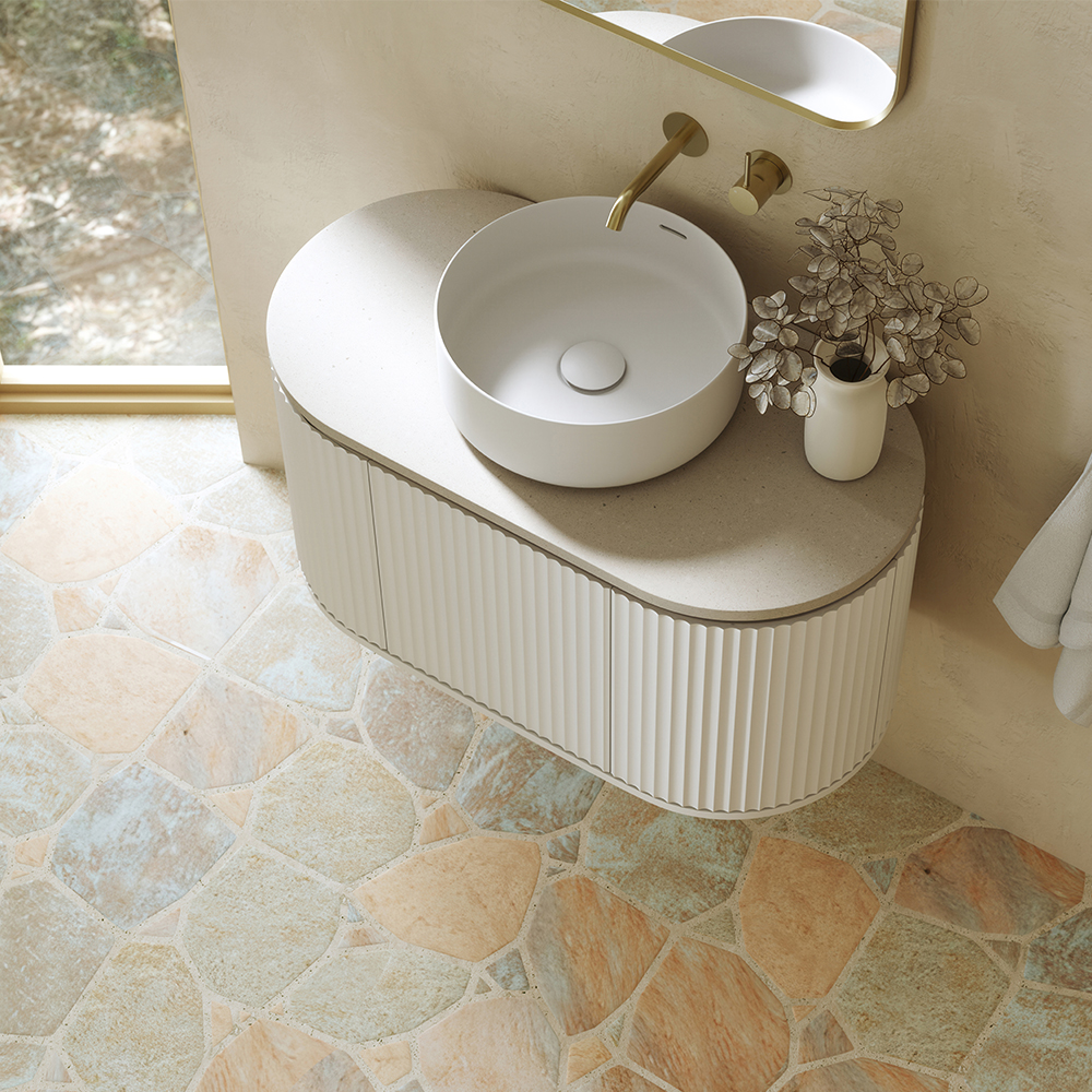 Empire Pill White 900/1200/1500mm Oval Curved Vanity with side doors - Image 2