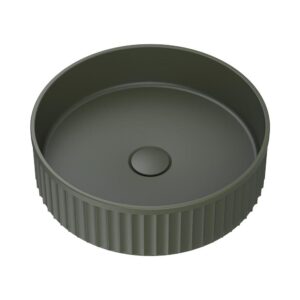 fluted forest green basin at topware