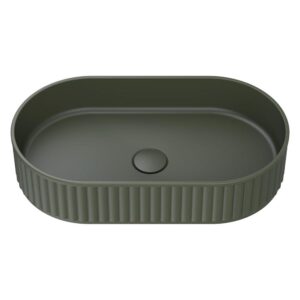 fienza forest green solid surface basin in fluted style