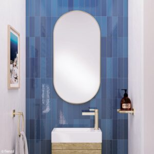 lifestyle fienza pill 450mm gold framed mirror at topware