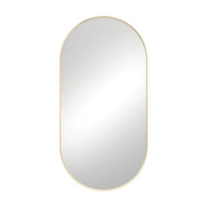 fienza 600 wide * 1200 high oval Gold framed pill shape mirror at Topware