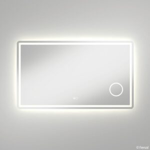 front view of rectangle fienza led mirror in 1200 size at topware
