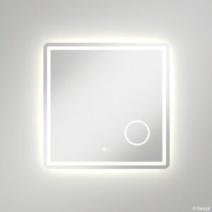 fienza 700mm square led mirror with magnifier at topware