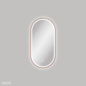 fienza 450*900mm pill shape led mirror with copper frame at topware