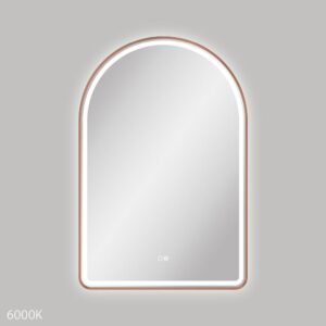 Fienza Arch LED copper color framed mirror at topware