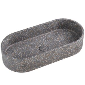 lunar terrazzo concrete colorful fienza oval basin at topware