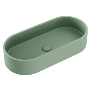 sage light green concrete fienza oval basin at topware
